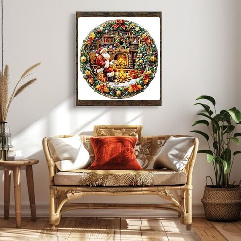 Wooden Christmas Steam Train with Unique Shaped Pieces Puzzles for Adults, 100 Pieces Wood Puzzle Holiday Decor, Christmas Stocking Stuffers for Women Men Gifts 8.5 * 6.9in in Saudi Arabia