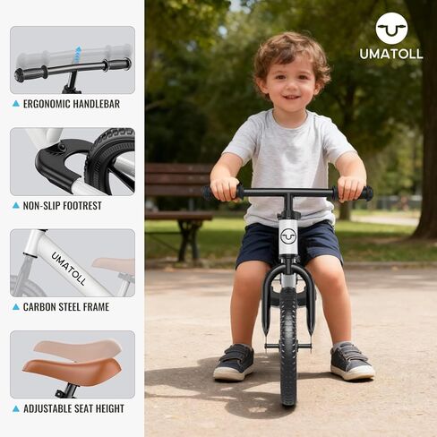 Umatoll Toddler Balance Bike for 2-5 Year Old, Adjustable Kids Toy Bicycle, Gift for Ages 2-3 Girls Boys in Saudi Arabia