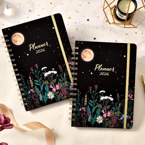 Planner 2024-2025 - Academic Planner 2024-2025, July 2024 - June 2025, 6.4" x 8.5", Weekly and Monthly Planner, Hardcover, Pocket - Dreaming Moonlight in Saudi Arabia