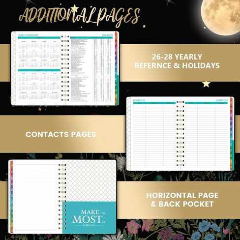 Planner 2024-2025 - Academic Planner 2024-2025, July 2024 - June 2025, 6.4" x 8.5", Weekly and Monthly Planner, Hardcover, Pocket - Dreaming Moonlight in Saudi Arabia