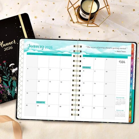 Planner 2024-2025 - Academic Planner 2024-2025, July 2024 - June 2025, 6.4" x 8.5", Weekly and Monthly Planner, Hardcover, Pocket - Dreaming Moonlight in Saudi Arabia