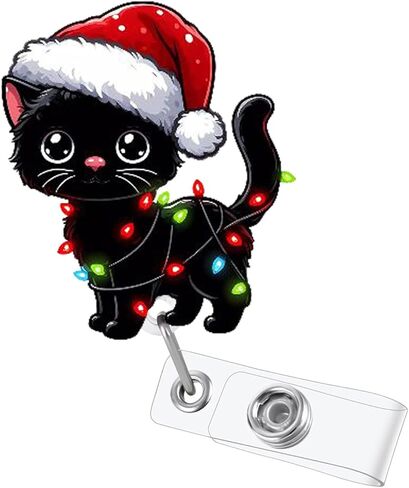 Christmas Funny Goose Badge Reel Nurse Nursing Badge Clip Cuff’ Em Colored Lights Xmas Retractable Clip Christmas Badge Holder for RN CNA LPN Medical Worker |with 24" Durable Nylon in Saudi Arabia