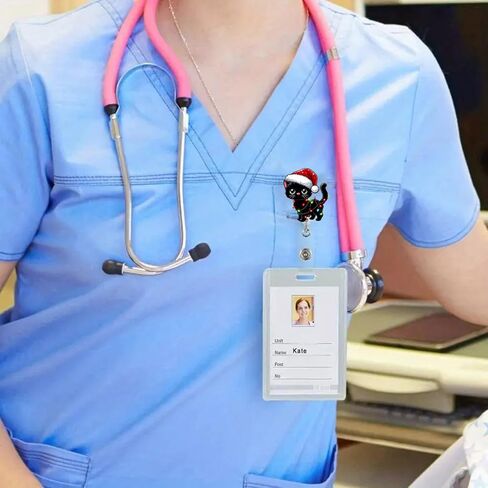 Christmas Funny Goose Badge Reel Nurse Nursing Badge Clip Cuff’ Em Colored Lights Xmas Retractable Clip Christmas Badge Holder for RN CNA LPN Medical Worker |with 24" Durable Nylon in Saudi Arabia