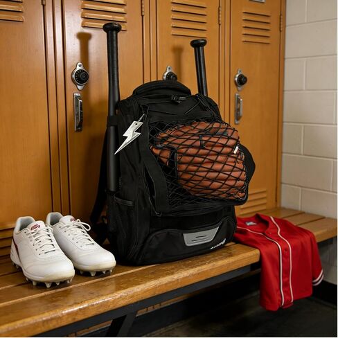 Helmet Holder for Backpack, Backpack Helmet Attachment - External Carrier for Sports Gear, Baseball, Fits Ski, Cycling & Equestrian Helmets. Includes 4 Carabiners, Reflective Pendant & Storage Bag. in Saudi Arabia