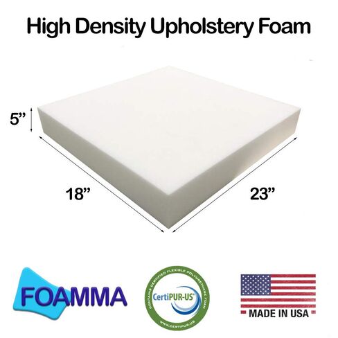 FOAMMA 5" x 18" x 23" Upholstery Foam High Density Foam (Chair Cushion Square Foam for Dinning Chairs, Wheelchair Seat Cushion Replacement) in Saudi Arabia