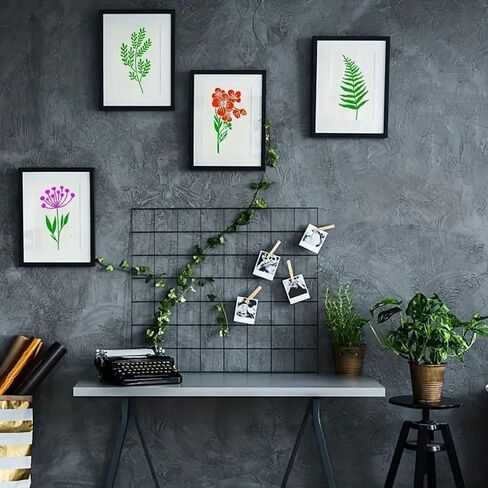 Reusable 18pcs DIY Floral Painting Stencils - Plastic Templates for Wood, Fabric, Paper Craft Supplies - Spray Painting and Doodling in Saudi Arabia
