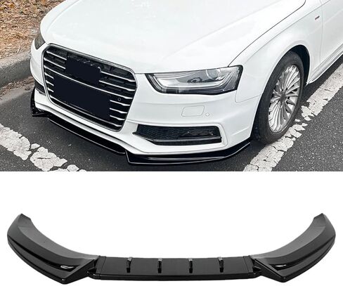 Front Lip 4Pcs Glossy Black Compatible with Audi A4 S4 B8.5 Sline 2013 2014 2015 2016 Front Bumper Spoiler Lip in Saudi Arabia