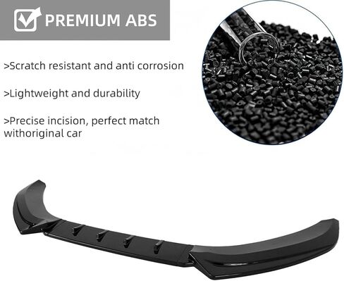 Front Lip 4Pcs Glossy Black Compatible with Audi A4 S4 B8.5 Sline 2013 2014 2015 2016 Front Bumper Spoiler Lip in Saudi Arabia
