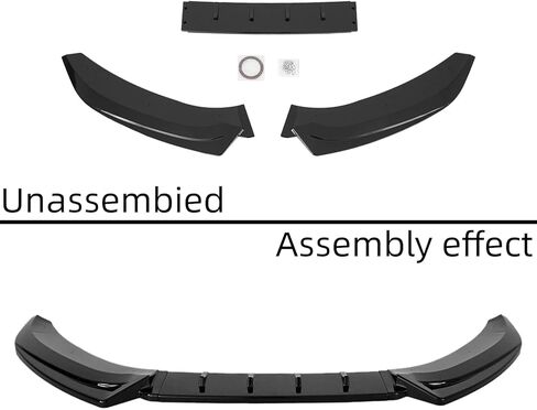 Front Lip 4Pcs Glossy Black Compatible with Audi A4 S4 B8.5 Sline 2013 2014 2015 2016 Front Bumper Spoiler Lip in Saudi Arabia