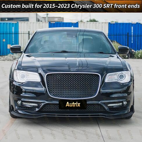 مصد الشفاه الأمامي لـ 2015-2023 كرايسلر 300C 300S مع مصدات طراز SRT، مقسم أمامي طراز SRT 3 قطع طقم مظهر رياضي للذقن أسود مطفي in Kuwait