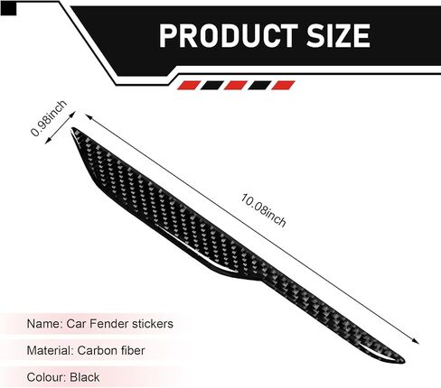 2 PCS Car Fender Side Stickers, Carbon Fiber Body Fender Side Decorative Decals, Self-Adhesive Removable Car Mudguard Stickers, Universal for Most Cars (Silver) in Kuwait