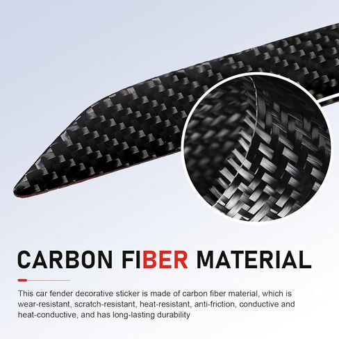 2 PCS Car Fender Side Stickers, Carbon Fiber Body Fender Side Decorative Decals, Self-Adhesive Removable Car Mudguard Stickers, Universal for Most Cars (Silver) in Kuwait