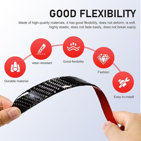2 PCS Car Fender Side Stickers, Carbon Fiber Body Fender Side Decorative Decals, Self-Adhesive Removable Car Mudguard Stickers, Universal for Most Cars (Silver) in Kuwait