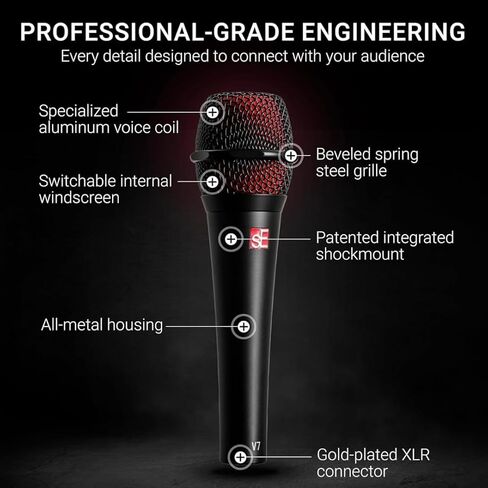 sE Electronics V7-White Studio-Grade Handheld Microphone Supercardioid, White in Saudi Arabia