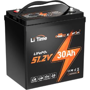 Litime 48V Lithium Golf Cart Battery Kit, Up to 5.12KW Output, CAN&RS485 Communication, Bluetooth 5.0, 4000+ Cycles, IP65 Waterproof, Perfect for Golf Carts,Home in Kuwait