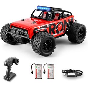 Remote Control Car, RC Car 4WD, 1/18 Scale, 2.4 GHz, 40 km/h Racing Car, Waterproof Off-Road Monster RC Truck with 2 Batteries 60 Minutes Running Time, Toy Car - Red in Saudi Arabia