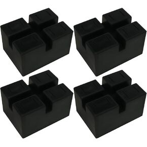 4 Pack Pinch Weld Jack Pads, Solid Rubber Auto Lift Block Spacer Pads, Heavy Duty Slotted Frame Rail Protectors for Car Lifts and Jacks, Universal Rubber Lift Blocks, 4" × 3" × 2.4",3000 lbs Capacity in Saudi Arabia