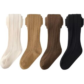 Bafeicao 3/4/5 Pack Toddler Baby Girls Tights Cable Knit Leggings Stockings Little Girl Cotton Pantyhose in Kuwait