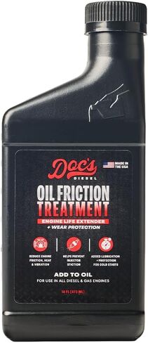 Doc's Diesel Oil Friction Treatment – Engine Oil Additive for Gas & Diesel Engines | Reduces Wear, Noise & Vibration | Boosts Fuel Economy & Power | 1-Pack (16 oz) in Saudi Arabia