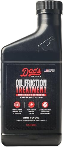 Doc's Diesel Oil Friction Treatment – Engine Oil Additive for Gas & Diesel Engines | Reduces Wear, Noise & Vibration | Boosts Fuel Economy & Power | 1-Pack (16 oz) in Saudi Arabia