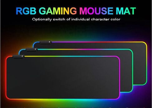RGB Gaming XL Mouse Pad-14 Lights Modes-Large LED Mousepad- Extra-Large Size Soft Extra Extended Anti-Slip Rubber Base Computer Keyboard Mat 31.5X 11.8in in Saudi Arabia
