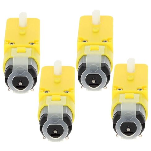 Fielect 4Pcs DC Electric Motor 3-6V 1:120 Gear TT Motor Dual Shaft for Arduino Smart Car Robot Toys Cars Chassis Models Vibration Products (I Shape) in Saudi Arabia