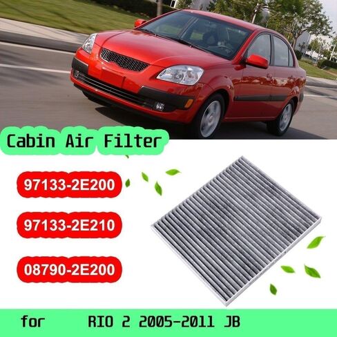 فلتر مكيف هواء السيارة لكيا ريو 2 2005 ~ 2011JB 97133-2E200، استبدال فلتر الهواء لمقصورة الكربون المنشط ملحقات السيارة in Saudi Arabia