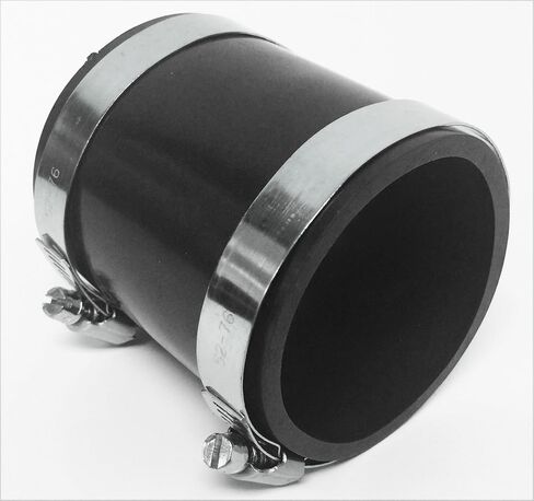 2.5" 2.75" 3" 3.5" 4" 63mm 70mm 76mm 89mm 101mm Straight Coupler PVC Rubber with 2 Clamps (2.75" 70mm, Black) in Saudi Arabia