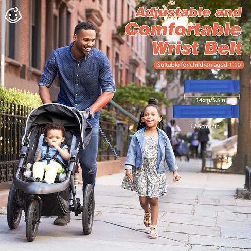 Zooawa Toddler Leash 2Pack, Toddler Kids Harness Anti Lost Wrist Link with Magnetic Lock, Reflective Safety Walking Harness Wristband Leashes for 2,3,4 Years Old Boys Girls, Black + Gold in Kuwait