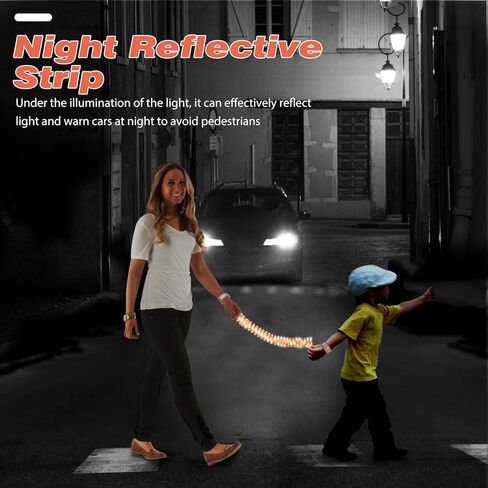 Zooawa Toddler Leash 2Pack, Toddler Kids Harness Anti Lost Wrist Link with Magnetic Lock, Reflective Safety Walking Harness Wristband Leashes for 2,3,4 Years Old Boys Girls, Black + Gold in Kuwait