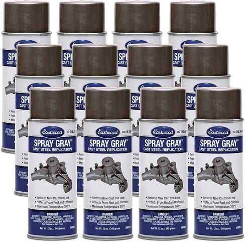 Eastwood Acrylic Spray Gray Detail Lacquer Anti Corrosion Cast Iron Look Paint Aerosol 12 Oz | 2 Pack in Saudi Arabia