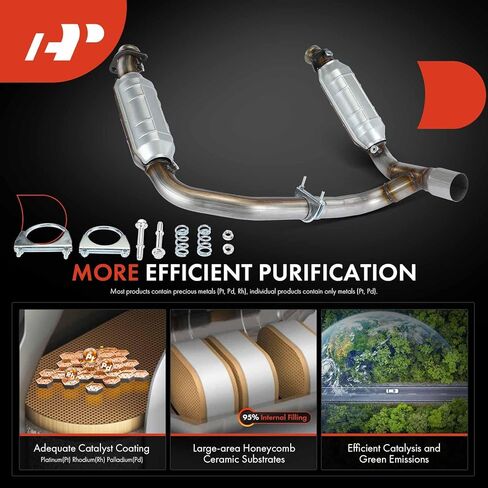 A-Premium Catalytic Converter Kit Direct-Fit Compatible with Dodge Ram 1500 2006 2007, 5.7L, E.P.A. Compliant in Saudi Arabia