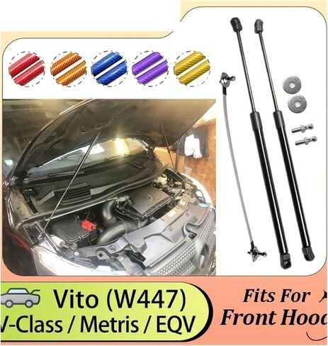 Hood Struts,Compatible With Mercedes-Benz V-Class Vito W447 Metris EQV 2014-2023 Bonnet Cylinders Lift Supports Piston Rods Shock Dampers(Carbon Fiber Orange) in Saudi Arabia