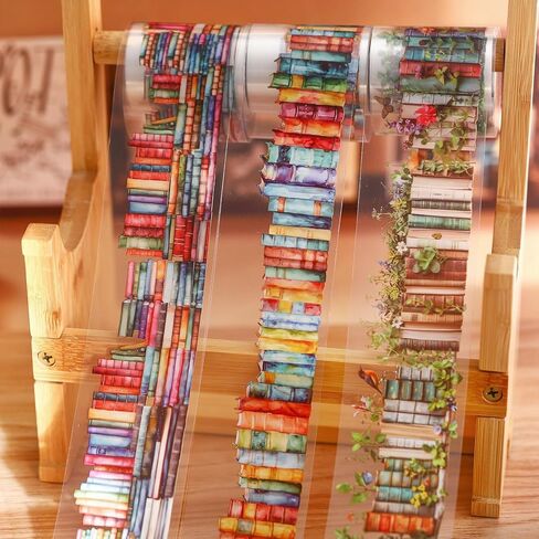 Magic PET Washi Tape Set,6 Rolls Vintage Reading Themed Scrapbook Tape Stickers for Journaling Supplies,Bullet Journaling,Planner,Notebook,Calendar,Photo Frame,DIY Craft(Magician Bookcase) in Saudi Arabia