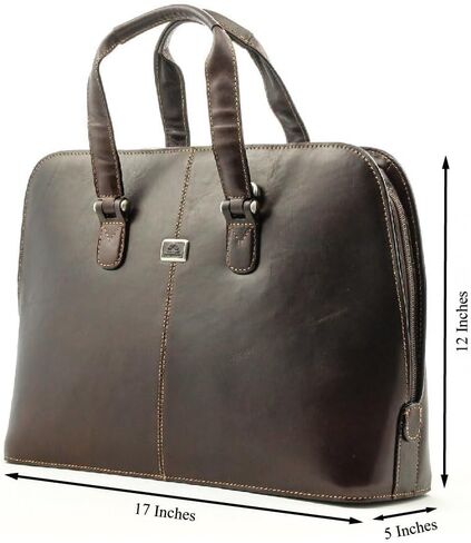 Tony Perotti Italian Leather Womens Fashion Zip-Around Top Handle Laptop Business Shoulder Tote Brief Bag in Saudi Arabia