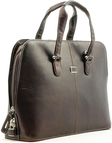 Tony Perotti Italian Leather Womens Fashion Zip-Around Top Handle Laptop Business Shoulder Tote Brief Bag in Saudi Arabia