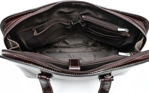 Tony Perotti Italian Leather Womens Fashion Zip-Around Top Handle Laptop Business Shoulder Tote Brief Bag in Saudi Arabia