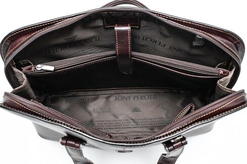 Tony Perotti Italian Leather Womens Fashion Zip-Around Top Handle Laptop Business Shoulder Tote Brief Bag in Saudi Arabia