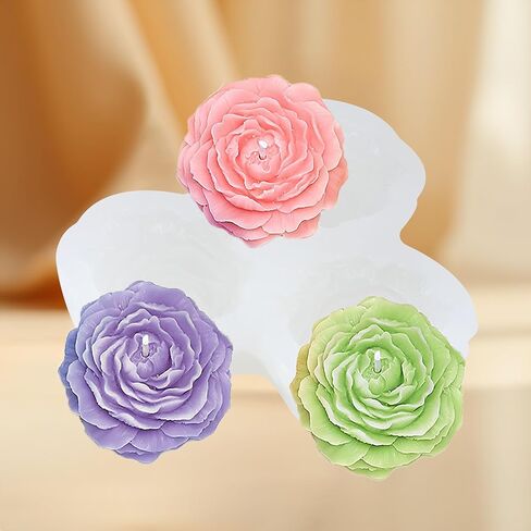 Peony Candle Mold Peony Flower Silicone Molds Flower Resin Casting Mold for Candle Making Aromatherapy Candles Gypsum Clay Craft Candle Home Decorate in Saudi Arabia