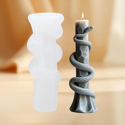 Snake Pillar Candle Mold Snake Winding Column Silicone Candle Molds for Candle Making Resin Casting Candle Home Decorate Aromatherapy Candles Gypsum Clay Craft in Saudi Arabia