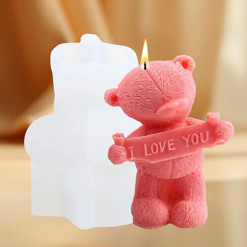 Bear Resin Casting Silicone Mold Animal Bear Candle Molds for Candles Making Aromatherapy Candles Wax Polymer Clay Home Decoration in Saudi Arabia