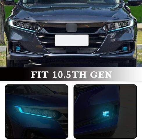 زوجان من أفلام الفينيل لمصابيح الضباب الأمامية من TOMALL، لون دخاني متوافق مع Honda 10.5th Gen Accord 2018-2023، غلاف ناقل الحركة الخفيف، ملصق ديكورات خارجي ذاتي اللصق (أرجواني) in Kuwait