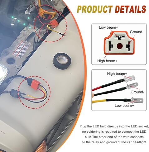 2 قطعة H4 9003 HB2 مقبس المصباح الأمامي، 16AWG السيراميك المصباح موصل الإناث المكونات، رئيس ضوء الضباب ضوء ضفيرة المقبس لسيارة شاحنة قارب، اكسسوارات السيارات (4 قطع) in Kuwait