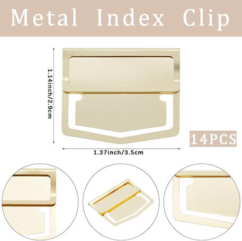 CRASPIRE 14Pcs Metal Bookmark Page Clip Index Clips 1.1 x 1.4 Inch Golden Stainless Steel Retro Book Page Line Markers Label Planner Clamps Accessories for Reading Notebook Office School Supplies in Saudi Arabia