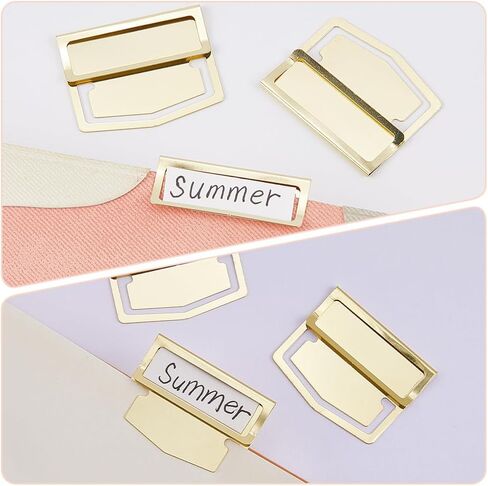 CRASPIRE 14Pcs Metal Bookmark Page Clip Index Clips 1.1 x 1.4 Inch Golden Stainless Steel Retro Book Page Line Markers Label Planner Clamps Accessories for Reading Notebook Office School Supplies in Saudi Arabia