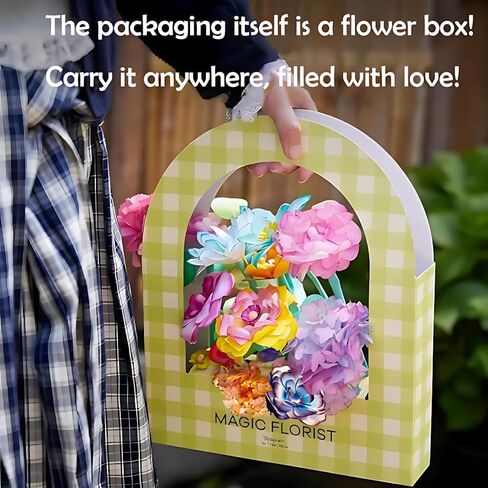 TEHZYORA Paper Flower Science & Craft Kit for Girls Ages 8–12 – DIY Color-Wicking Blooming Flowers with Primary Dyes, STEM Art Project, Bouquet Box Included (Green) in Saudi Arabia
