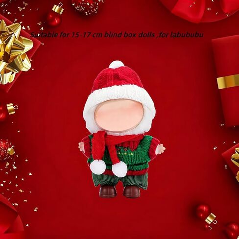 LECOYOYO Christmas Clothes for Labubu 17cm Dolls, Dolls Outfit for Labubu with Accessories Stylish Dress Up Set for LA BUBU in Kuwait