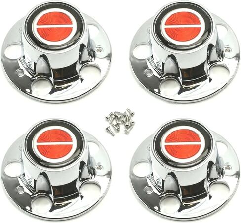 Set of 4 Wheel Hub Center Caps Set Replacement for 1984-1997 Ranger Explorer (Silver Red) in Saudi Arabia