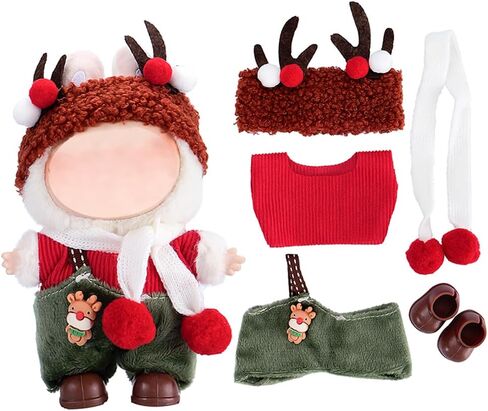 LECOYOYO Christmas Clothes for Labubu 17cm Dolls, Dolls Outfit for Labubu with Accessories Stylish Dress Up Set for LA BUBU in Kuwait