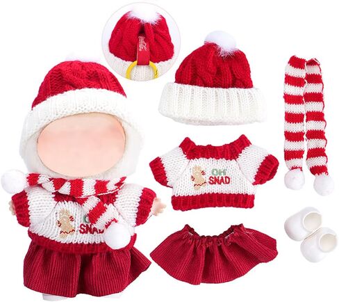 LECOYOYO Christmas Clothes for Labubu 17cm Dolls, Dolls Outfit for Labubu with Accessories Stylish Dress Up Set for LA BUBU in Kuwait